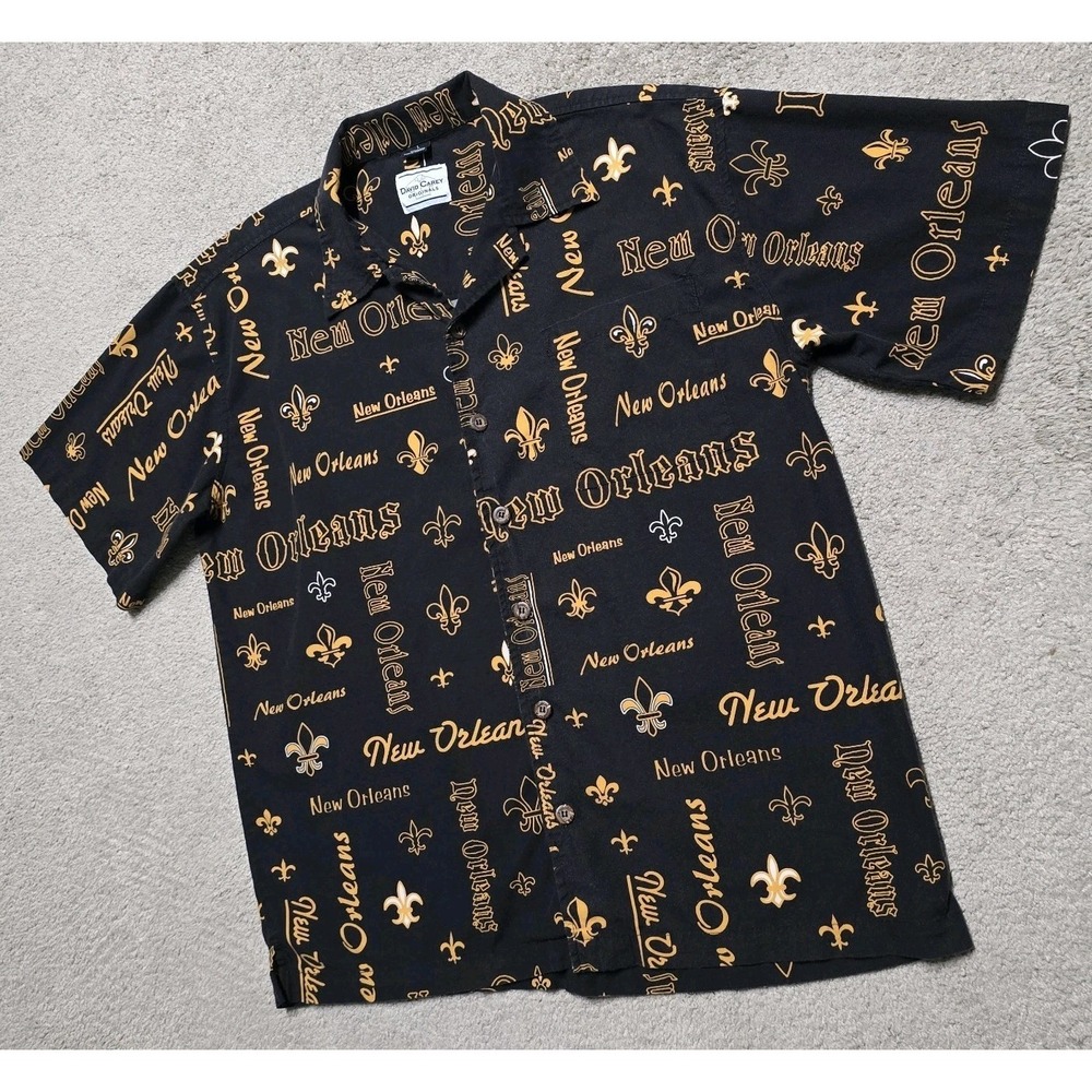 David Carey Originals Mens Shirt New Orleans Saints size XL Black Button Up - Picture 7 of 12